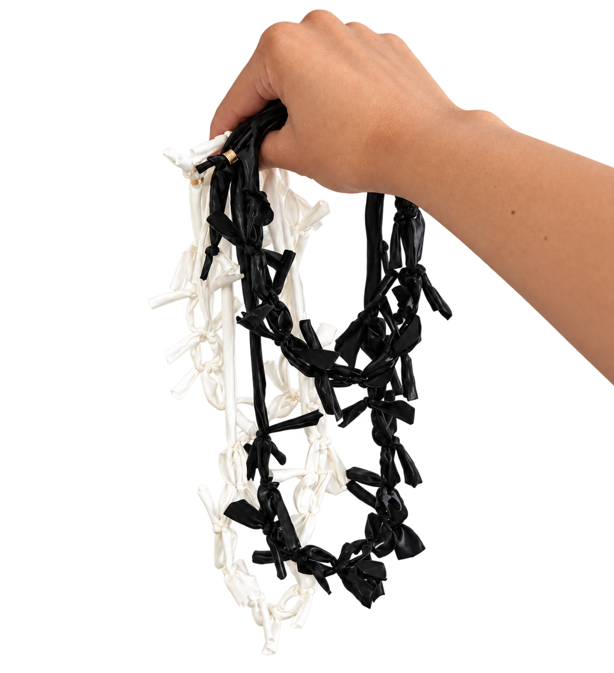 Set Metallic Ribbon Black & White
