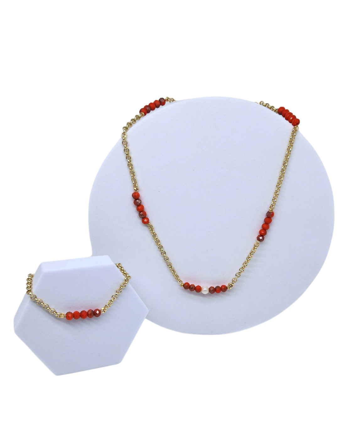 Set Rojo y Perla