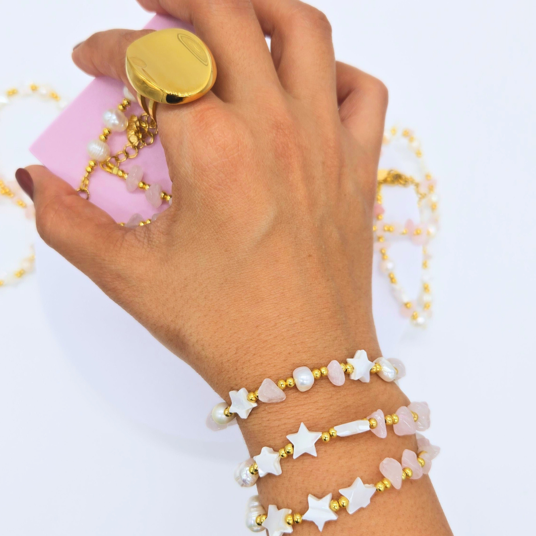 Pulsera Cuarzo y Perla