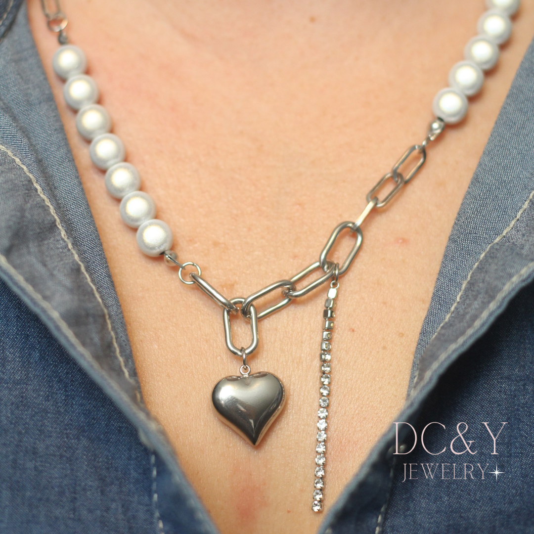 Collar De Corazón Plata