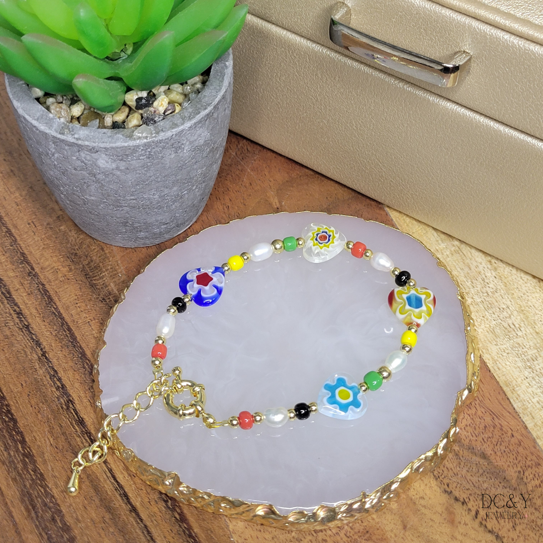 Pulsera Perla Y Corazón