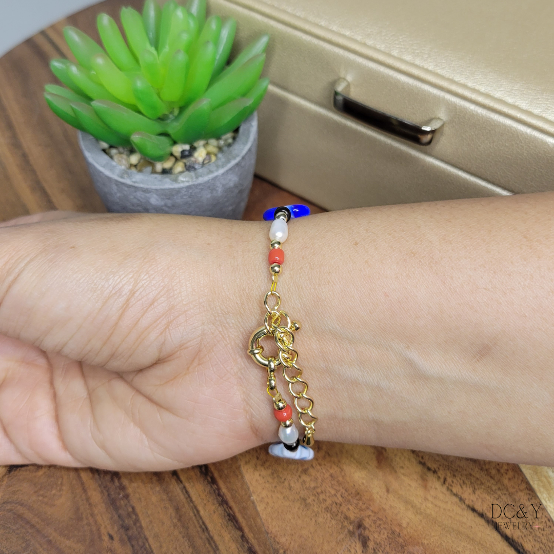 Pulsera Perla Y Corazón