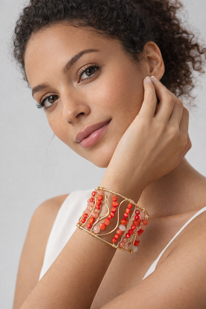 Pulsera Cuff Dorada Personalizada