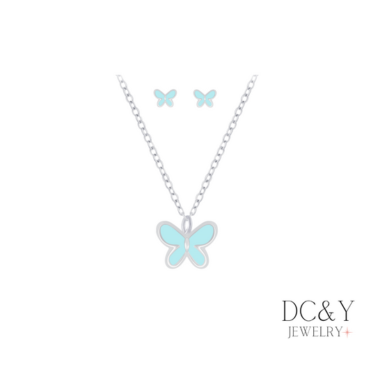 Blue Butterfly Girls Set